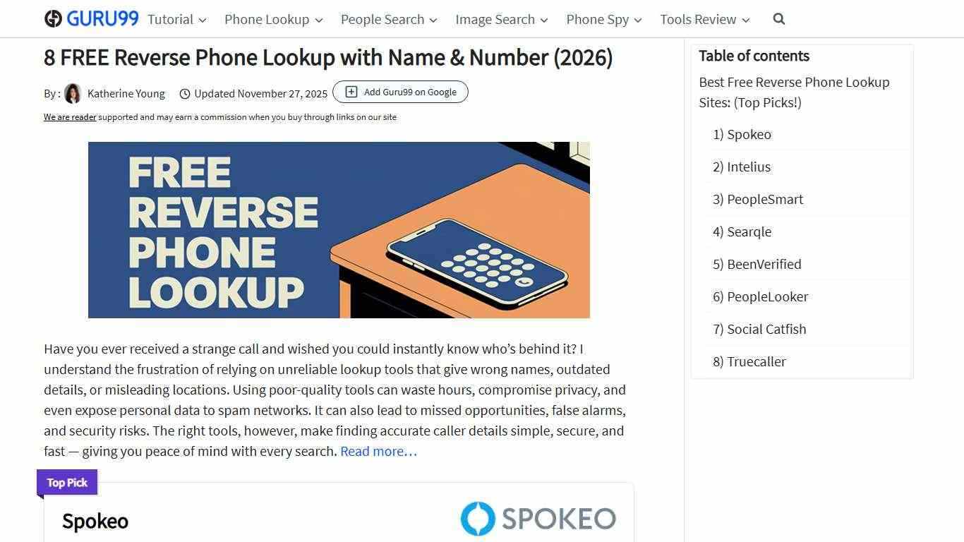 8 FREE Reverse Phone Lookup with Name & Number (2026)