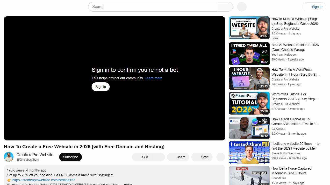 How To Create a Free Website in 2026 (with Free Domain and Hosting) - YouTube